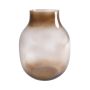 Glas Vase RAIDON, bauchig, orange-braun-klar, 26cm, Ø17cm