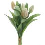 Künstlicher Tulpenstrauß Mix LONA, gelb-creme-grün, 30cm, Ø20cm