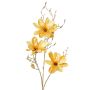 Künstlicher Samt Magnolienzweig LEAFY, gelb-gold, 115cm