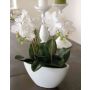 Phalaenopsis Orchidee Kunstblume JASMIN in Keramikschale, weiß, 40cm