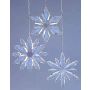 Acryl Schneeflocke Hänger WOLFGANG, 3 Stück, transparent, Ø11-12cm