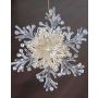 Weihnachtshänger Schneeflocke BALADI, Acryl, Glitzer, transparent-gold, Ø15cm