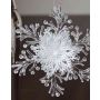 Weihnachtshänger Schneeflocke BALADI, Acryl, Glitzer, transparent-silber-weiß, Ø15cm