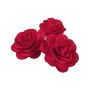 Deko Blüten Rosen DELPHINE aus Holz, 5 Stück, rot, Ø5cm