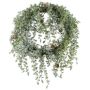 Deko Deckenkranz Zeder MOPLI, Zapfen, gefroren, grün-weiß, Ø35cm