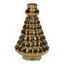 Dekoflasche Tannenbaum BRIXON, Punkte Muster, Keramik, gold-metallic, 15,5cm, Ø9,8cm