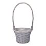 Korb für Blumen BARONIKA mit Henkel, Weide, grau, 54cm, Ø30cm