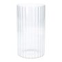 Deko Vase BLANDINA, Glas, Rillen, transparent, 18cm, Ø10cm