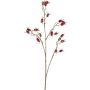 Kunstzweig Heckenrose GLUHEN mit Hagebutten, Glitzer, rot, 75cm
