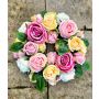 Künstlicher Blumenkranz Rosen WOPUNY, bunt, Ø55cm