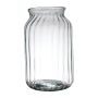 Glaswindlicht QUINN EARTH mit Rillen, recycelt, klar-grün, 30cm, Ø18cm