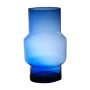 Glas Blumen Vase FORTUNATO, recycelt, blau-klar, 40cm, Ø24cm