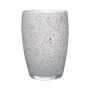 Runde Glas Blumenvase HENRY, granit-grau, 20cm, Ø14cm
