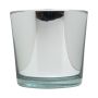 Pflanztopf aus Glas ALENA SHINY, silber glänzend, 16cm, Ø17cm