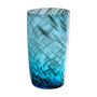 Dekovase MARICAR aus Glas, mit Muster, blau-gold-klar, 14,5cm, Ø8cm