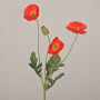 Künstliche Mohnblume Zweig OXANDRINE, orange-rot, 60cm, Ø6cm