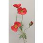Künstliche Mohnblume Zweig OXANDRINE, rot, 60cm, Ø6cm
