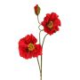 Künstlicher Mohnblumenzweig PEJA, rot, 90cm, Ø11-13cm