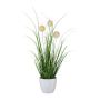 Kunstgras Wollgras BORFI im Dekotopf, Rispen, creme-rosa, 35cm