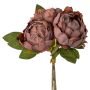 Künstlicher Blumenstrauß Pfingstrose ZOLTANY, braun, 25cm