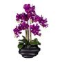 Kunst Phalaenopsis Orchidee ZALBROK, Dekovase schwarz, Wurzeln, lila, 75cm