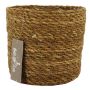 Blumen Korb AMPARO, Seegras, beige, 12,5cm, Ø14cm