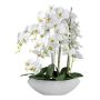 Künstliche Blume Phalaenopsis Orchidee XELAV, Keramikschale, weiß, 65cm