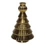 Dekoflasche Tannenbaum BRIXON, Linien Muster, Keramik, gold-metallic, 20,3cm, Ø12cm