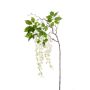 Große Kunstblume Blauregen Zweig NISSRINE mit Blüten, weiß, 145cm