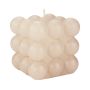 Deko Bubblekerze MARAVILLA, creme, 8,5x8,5x8,5cm - Made in Germany