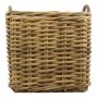 Eckiger Aufbewahrungskorb BENIGNO mit Henkel, Rattan, braun, 61x61x65cm