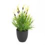 Plastik Schopf Lavendel LETIZIA im Dekotopf, gelb, 40cm, Ø4cm