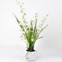 Künstliche Blume Oncidium Orchidee SHANIA, Keramiktopf, weiß-braun, 50cm