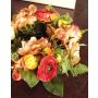 Hortensienkranz künstlich SUNA, Ranunkel, Rose, orange-rot, Ø30cm