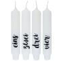 Punchkerze mit Spruch KELANI, Advent, 4 Kerzen, 4 Sprüche, bunt, 16,5cm, Ø2,8cm, 6h