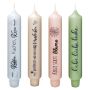 Punchkerze mit Spruch KELANI, Mitbringsl, 4 Kerzen, 4 Sprüche, bunt, 16,5cm, Ø2,8cm, 6h