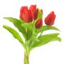 Künstlicher Tulpenstrauß LONA, rot-schwarz, 30cm