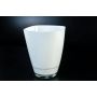 Blumen Vase YULE, Glas, weiß, 13,5x13,5x17cm
