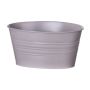 Ovaler Pflanztopf MICOLATO mit Rillen, Zink, taupe, 19x13,5x10cm