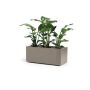 Rechteckiger Blumenkasten NASTASJA aus recyceltem Kunststoff, mit Wasserspeicher, Bodenrollen, taupe, 99,5x39,5x38cm, 102L