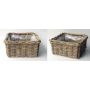 Viereckiger Pflanzkorb RULANA aus Rattan, braun, 30x30x15cm
