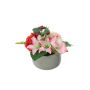Deko Gesteck Lilie, Calla, Pfingstrose, Nelke ALFARA, Dekotopf, rosa-creme-rot, 19cm, Ø20cm
