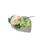 Kunstblumen Gesteck Gerbera, Orchidee, Rose, Lilie ERENE, Dekotopf, zartrosa-grün-gelb, 12cm, Ø25cm