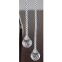 Christbaumschmuck Acryl Kugeln TAYLER mit Kordel, silber, 40cm, Ø3cm