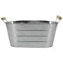 Ovaler Blumenkasten JULISA mit Henkel, Zink, silber, 26x12,5x11,5cm