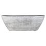 Schale AGAPE, Schiffchen, Keramik, mit Maserung, betongrau, 68x19x24cm