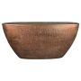 Schale AGAPE, Schiffchen, Keramik, mit Maserung, kupfer, 73x17x36cm