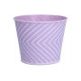 Blumentopf CENDRINE Zink, Linienmuster, lila, 9,3cm, Ø11,5cm