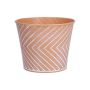 Blumentopf CENDRINE Zink, Linienmuster, orange, 9,3cm, Ø11,5cm