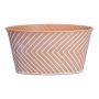 Ovale Blumen Schale CENDRINE, Zink, Linienmuster, orange, 19x13.5x10cm